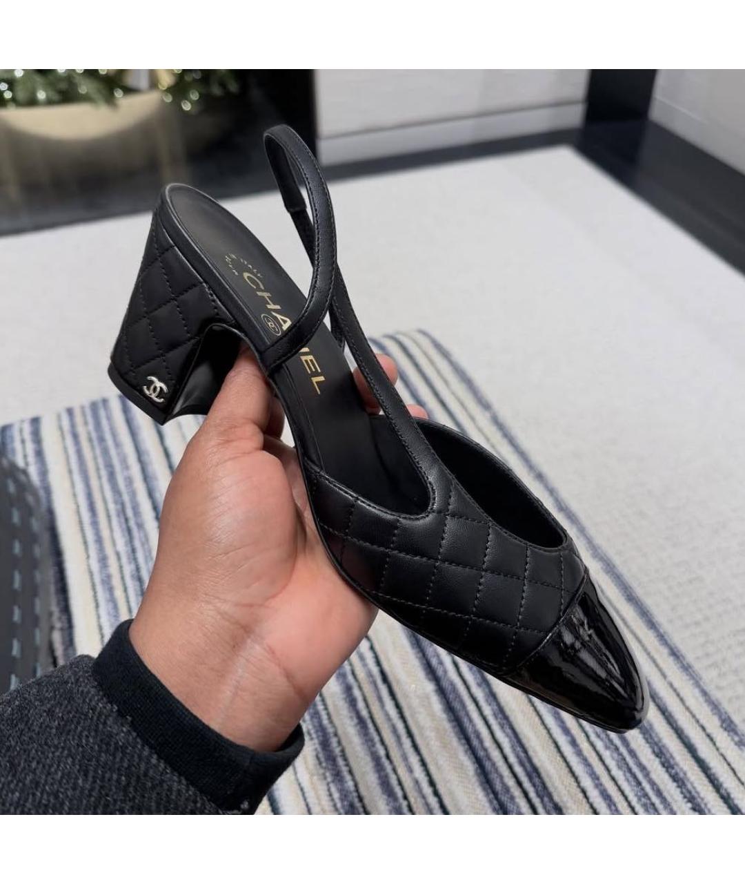 CHANEL Черные кожаные туфли, фото 2