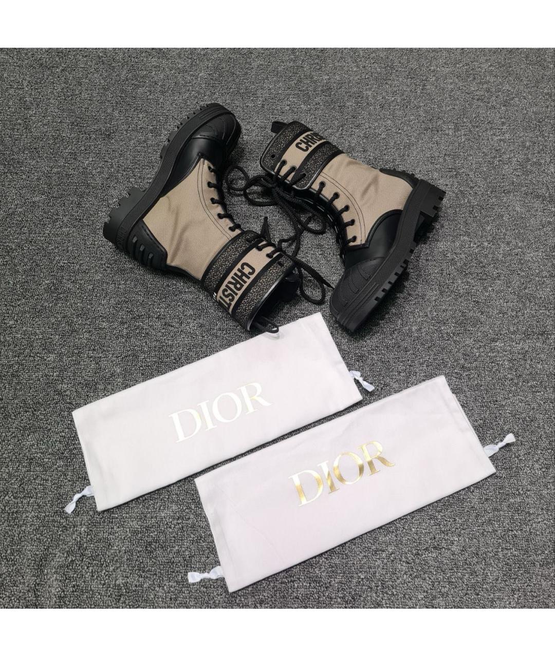 CHRISTIAN DIOR Бежевые кожаные сапоги, фото 2