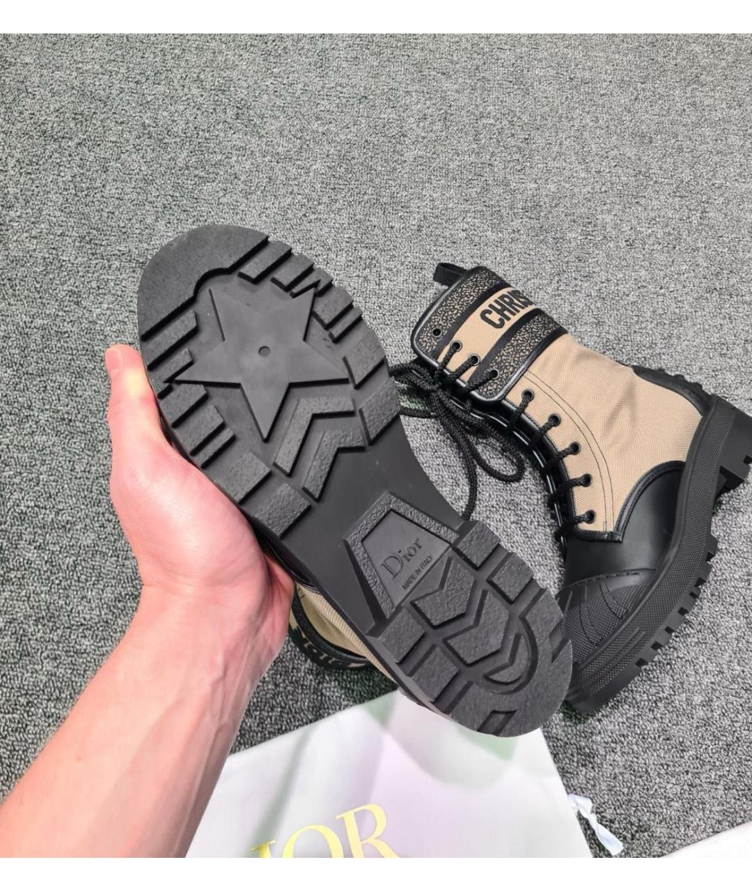 CHRISTIAN DIOR Бежевые кожаные сапоги, фото 5