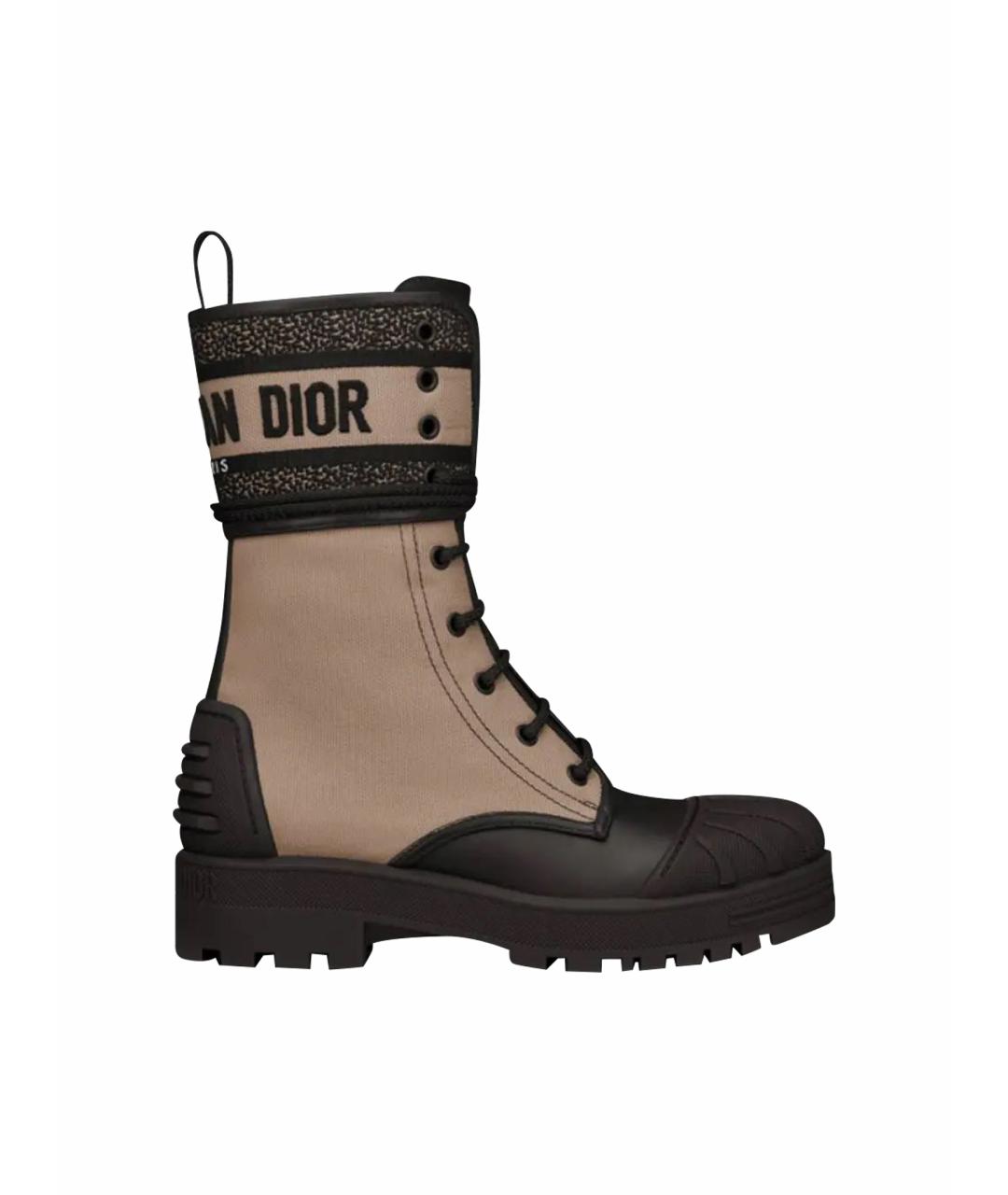 CHRISTIAN DIOR Бежевые кожаные сапоги, фото 1