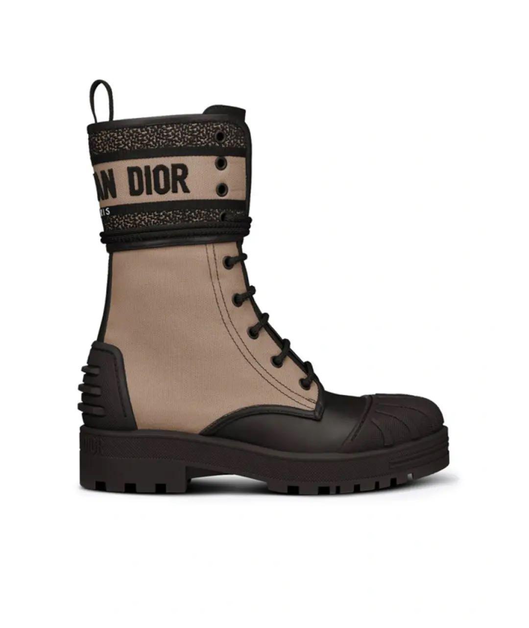 CHRISTIAN DIOR Бежевые кожаные сапоги, фото 9