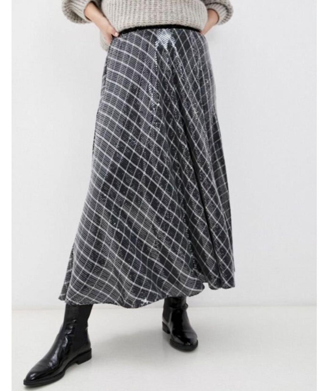 MAX MARA Черная вискозная юбка миди, фото 6
