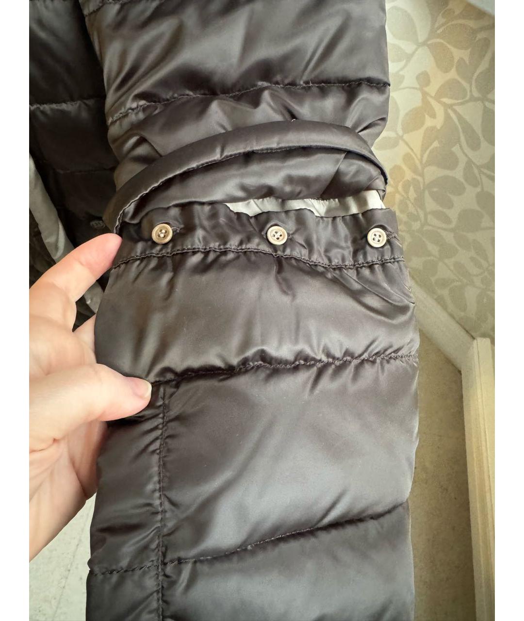 'S MAX MARA Коричневый полиамидовый пуховик, фото 5