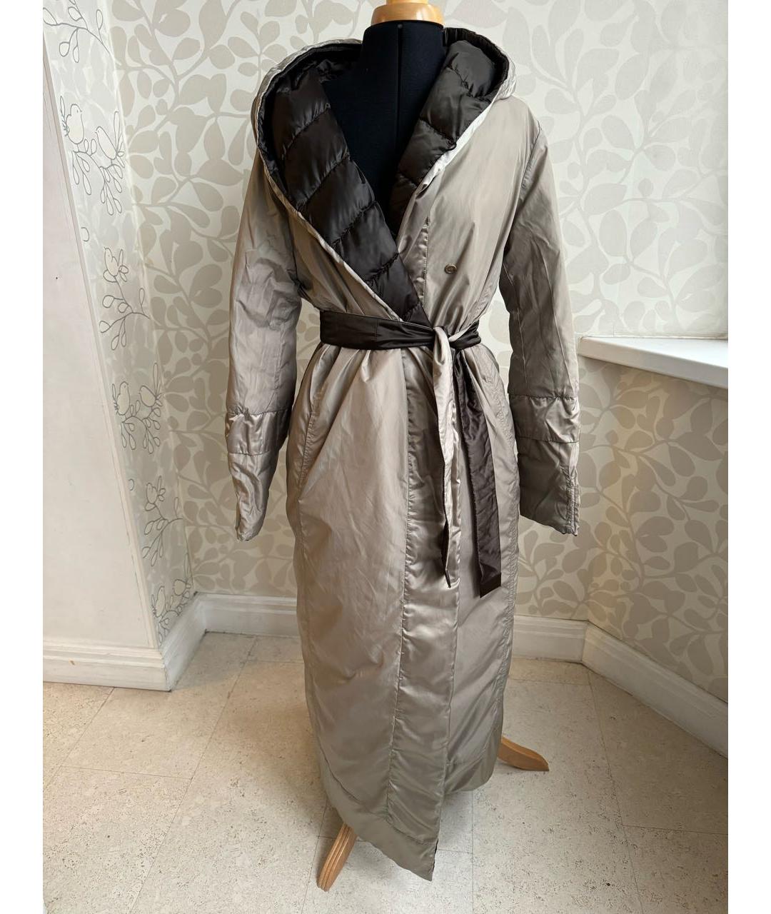 'S MAX MARA Коричневый полиамидовый пуховик, фото 3