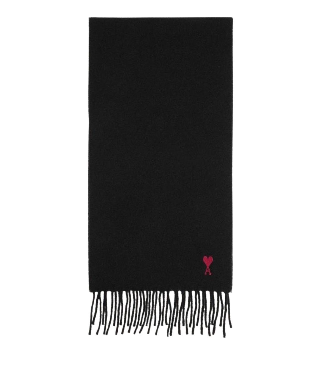 Ami Paris Черный шерстяной шарф, фото 1
