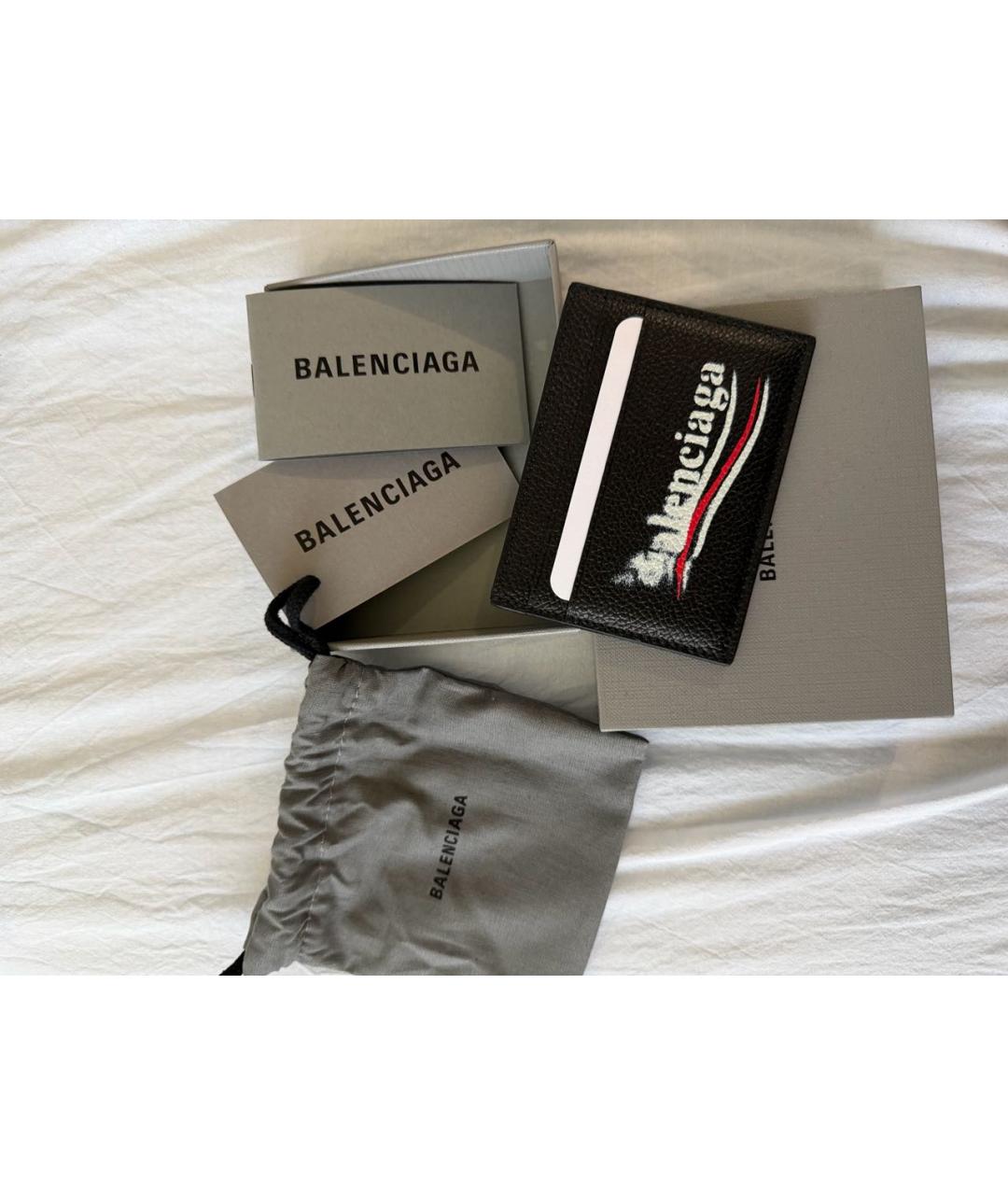 BALENCIAGA Черный кожаный кардхолдер, фото 5