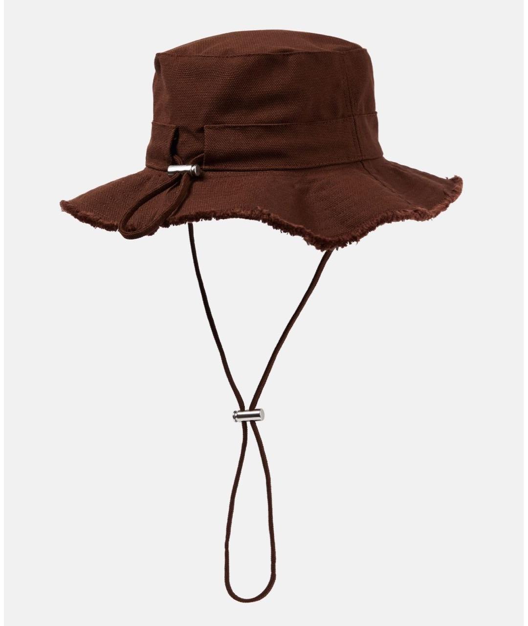 JACQUEMUS Коричневая хлопковая панама, фото 3