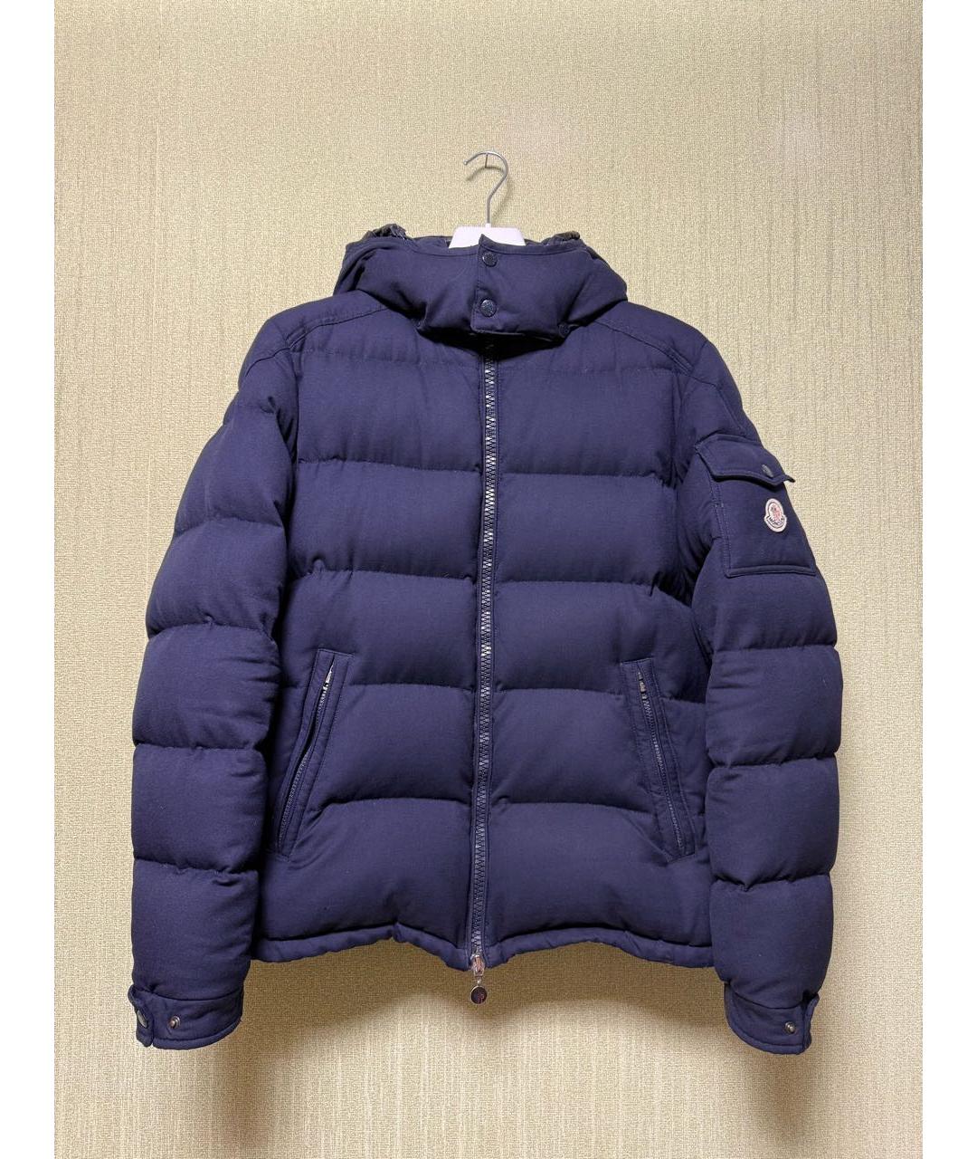 MONCLER Темно-синий шерстяной пуховик, фото 9