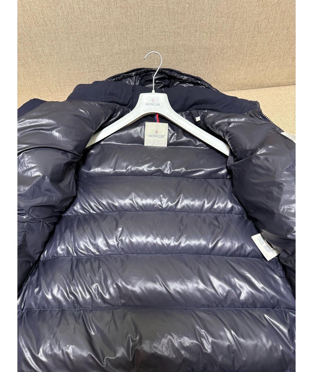 MONCLER Темно-синий шерстяной пуховик, фото 3
