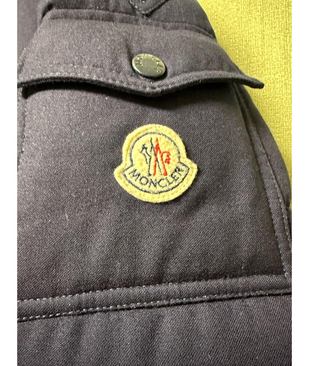 MONCLER Темно-синий шерстяной пуховик, фото 5