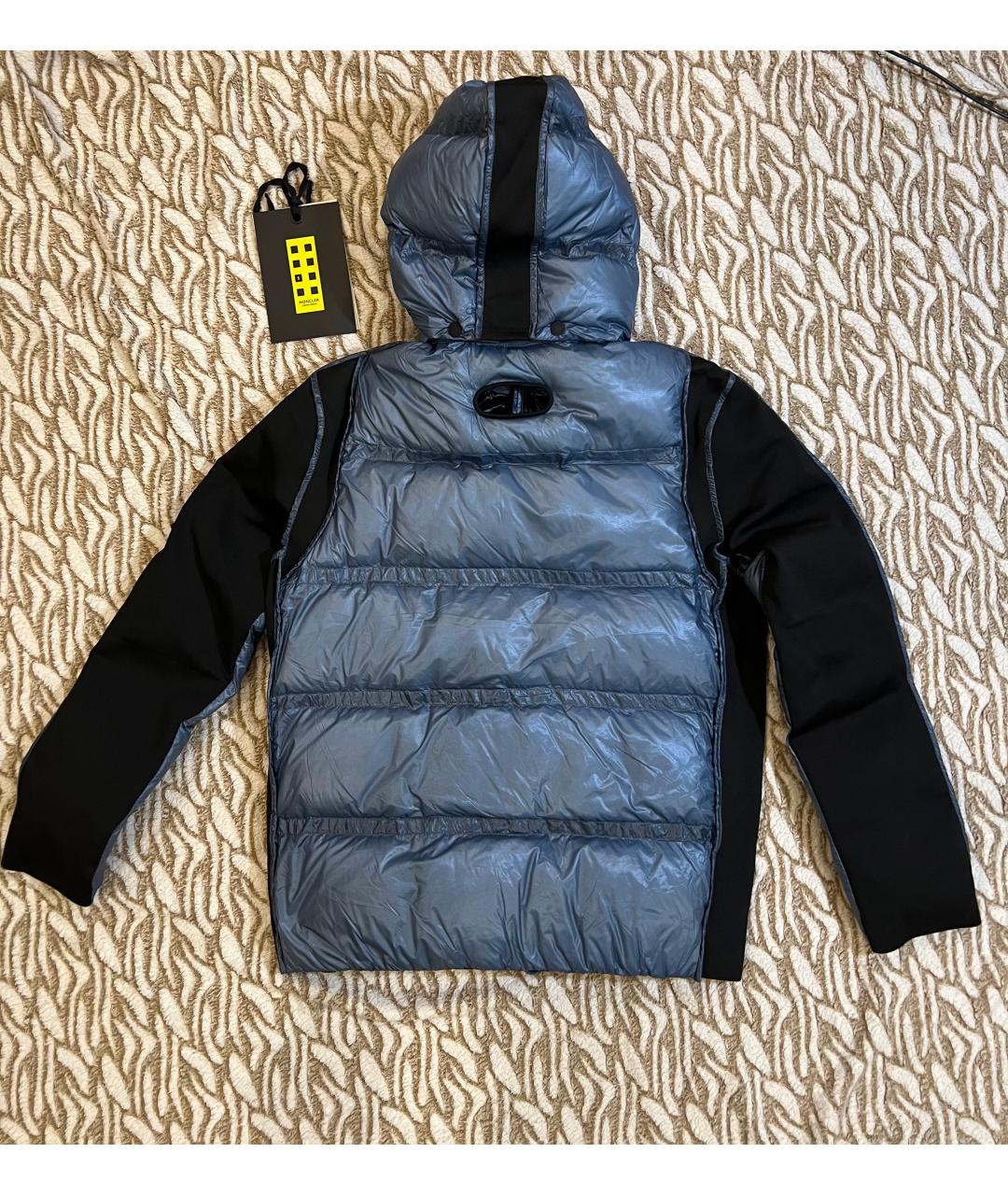 MONCLER Голубая полиэстеровая куртка, фото 2