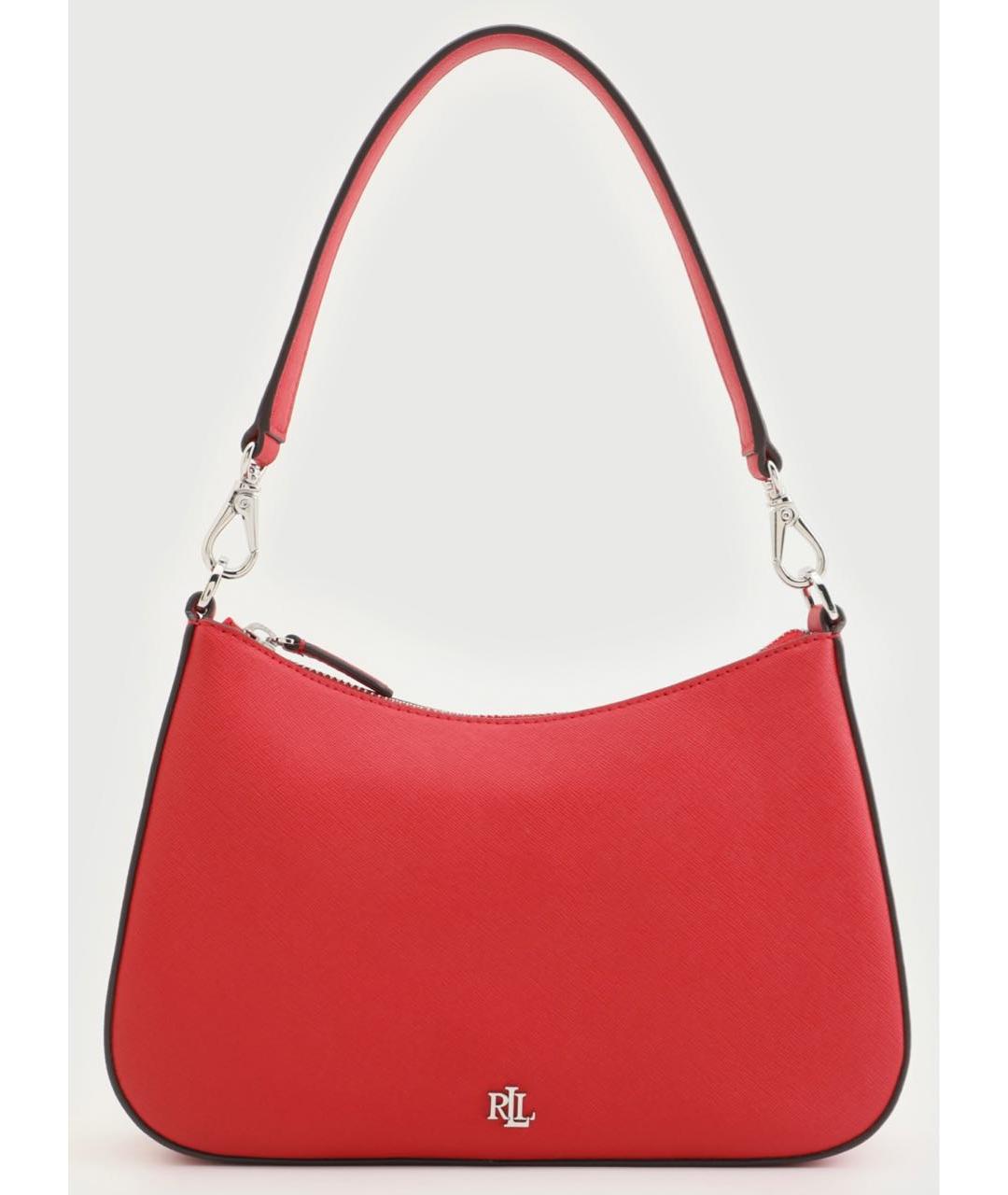 RALPH LAUREN Красная кожаная сумка через плечо, фото 6