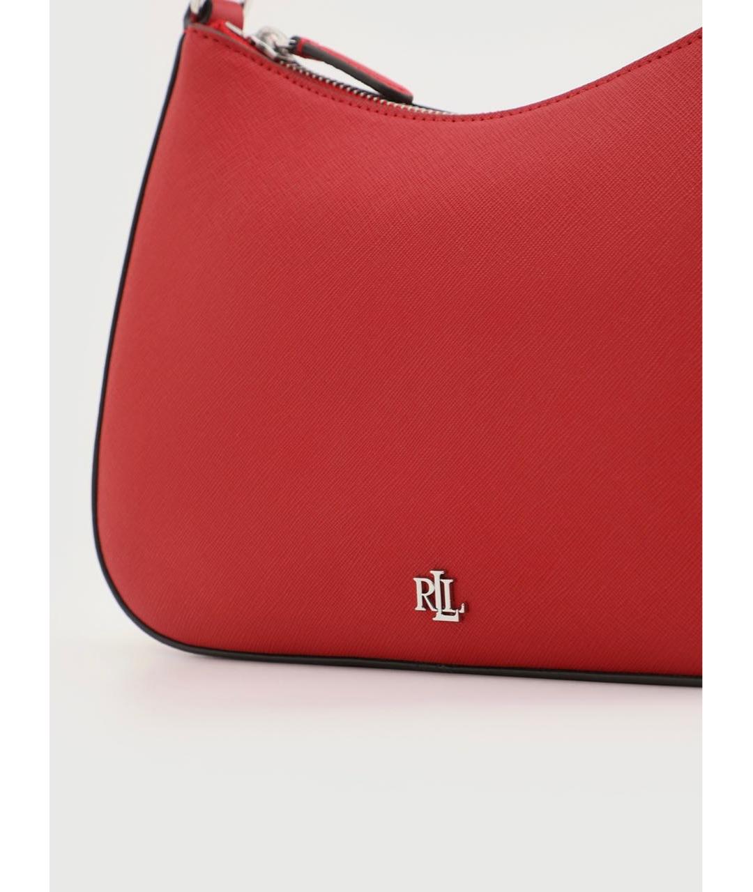 RALPH LAUREN Красная кожаная сумка через плечо, фото 3