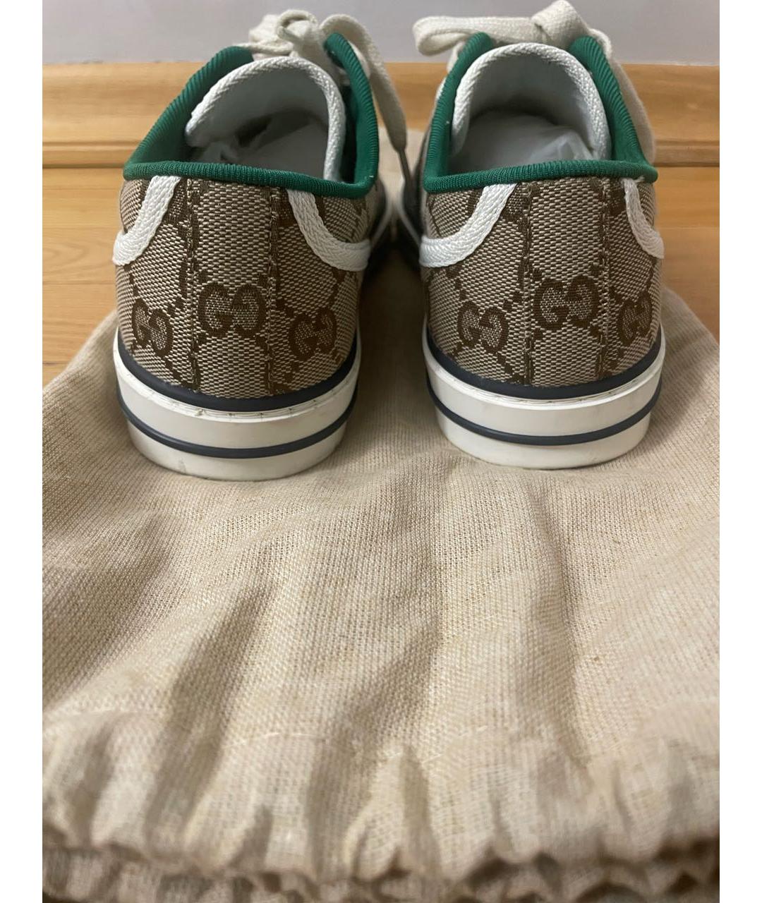 GUCCI Бежевые текстильные кеды, фото 5