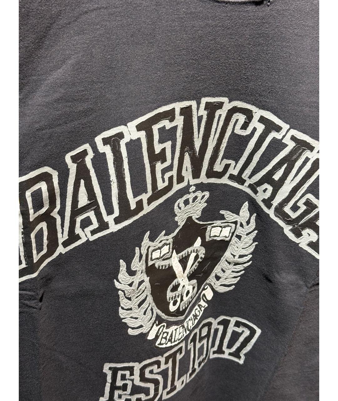 BALENCIAGA Черная хлопковая футболка, фото 5