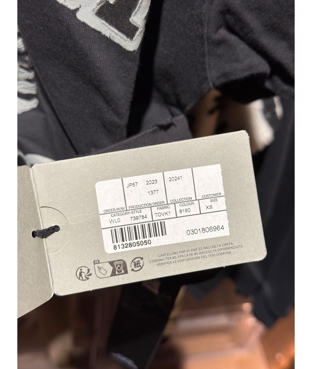 BALENCIAGA Черная хлопковая футболка, фото 7