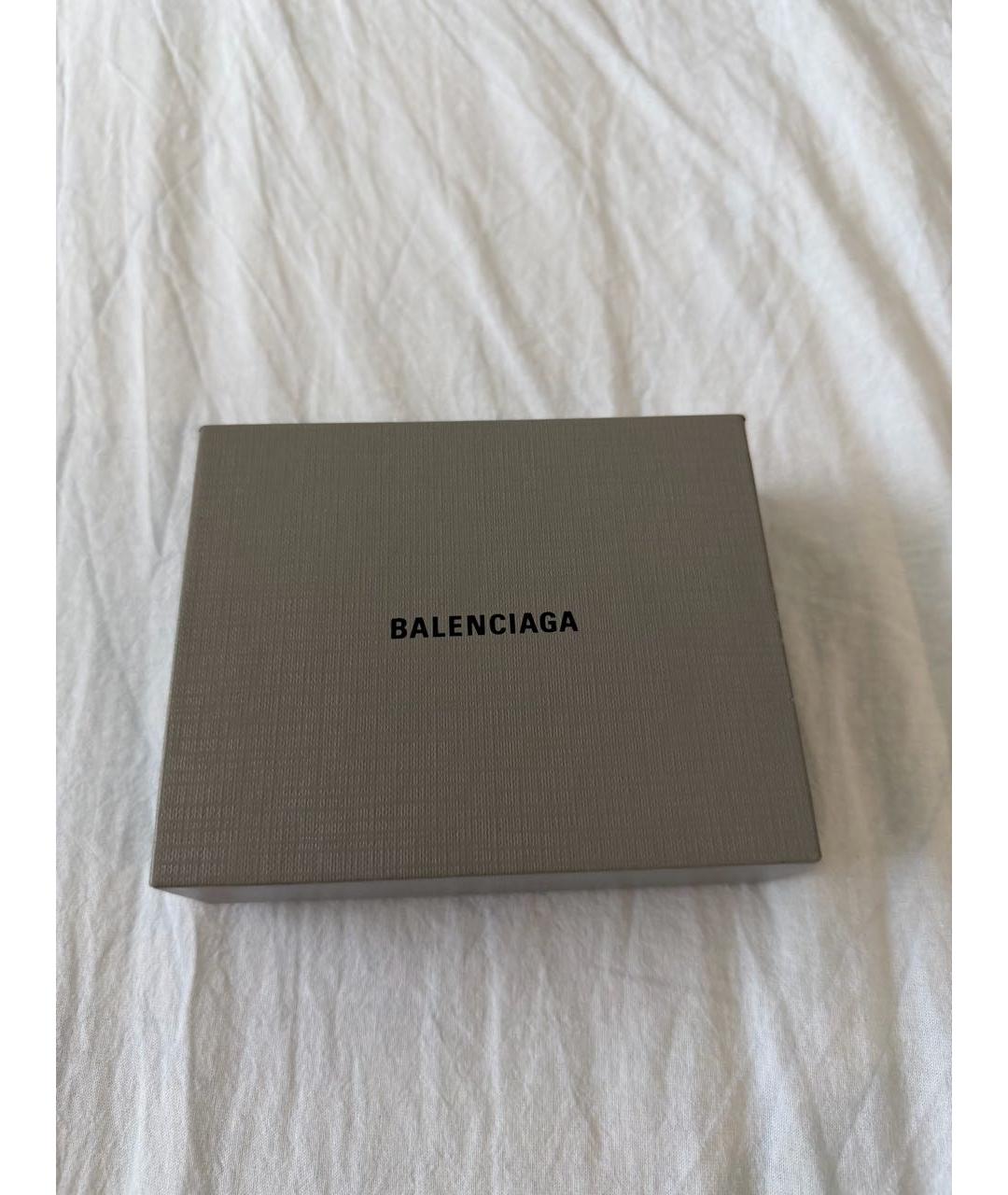 BALENCIAGA Антрацитовый кожаный кардхолдер, фото 5