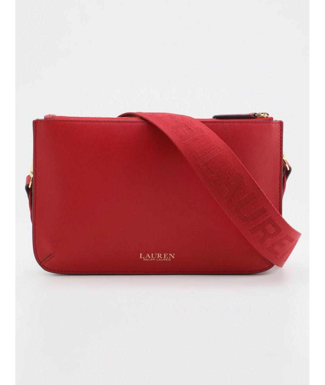 RALPH LAUREN Красная кожаная сумка через плечо, фото 6