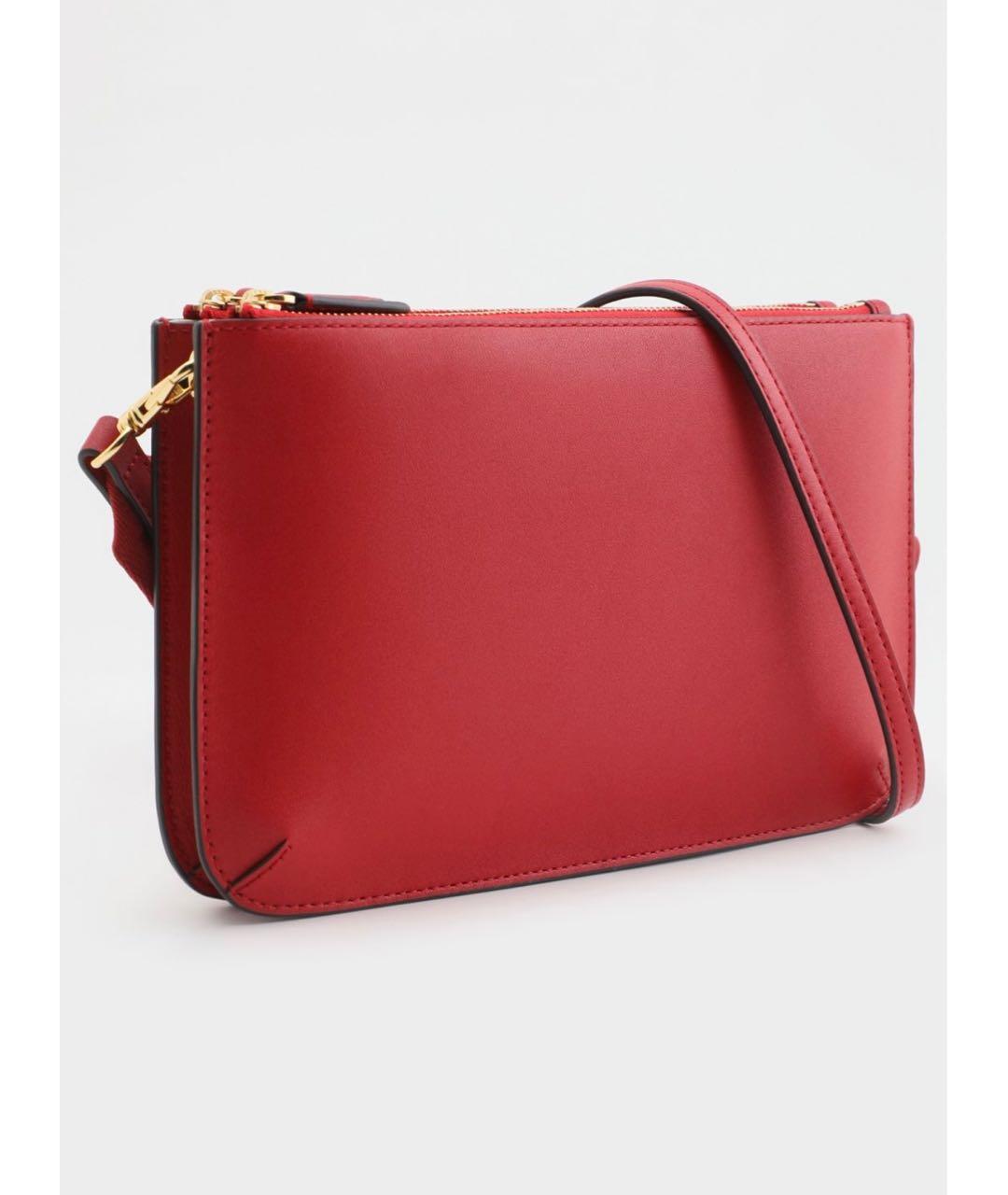RALPH LAUREN Красная кожаная сумка через плечо, фото 2