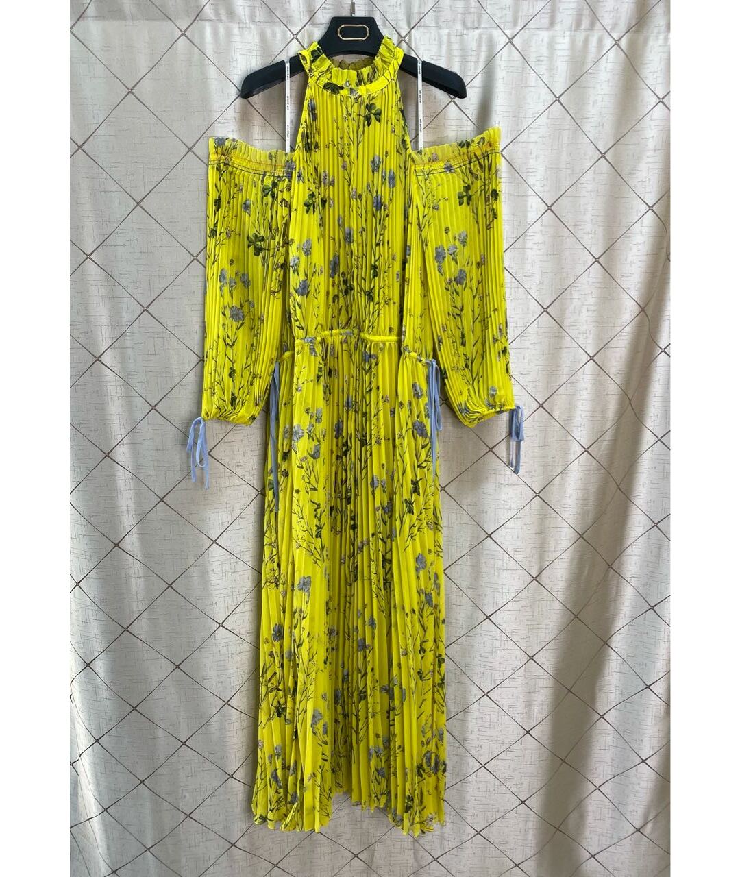 SELF-PORTRAIT Желтое полиэстеровое платье, фото 6