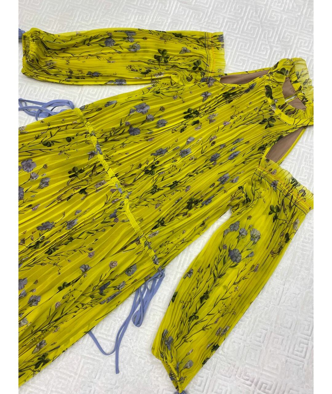 SELF-PORTRAIT Желтое полиэстеровое платье, фото 4