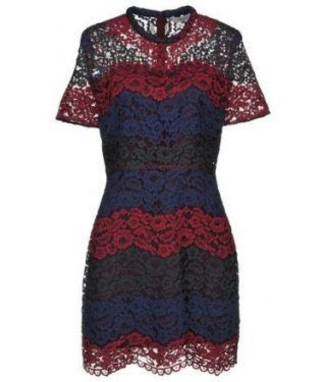 SANDRO Бордовое кружевное коктейльное платье, фото 1