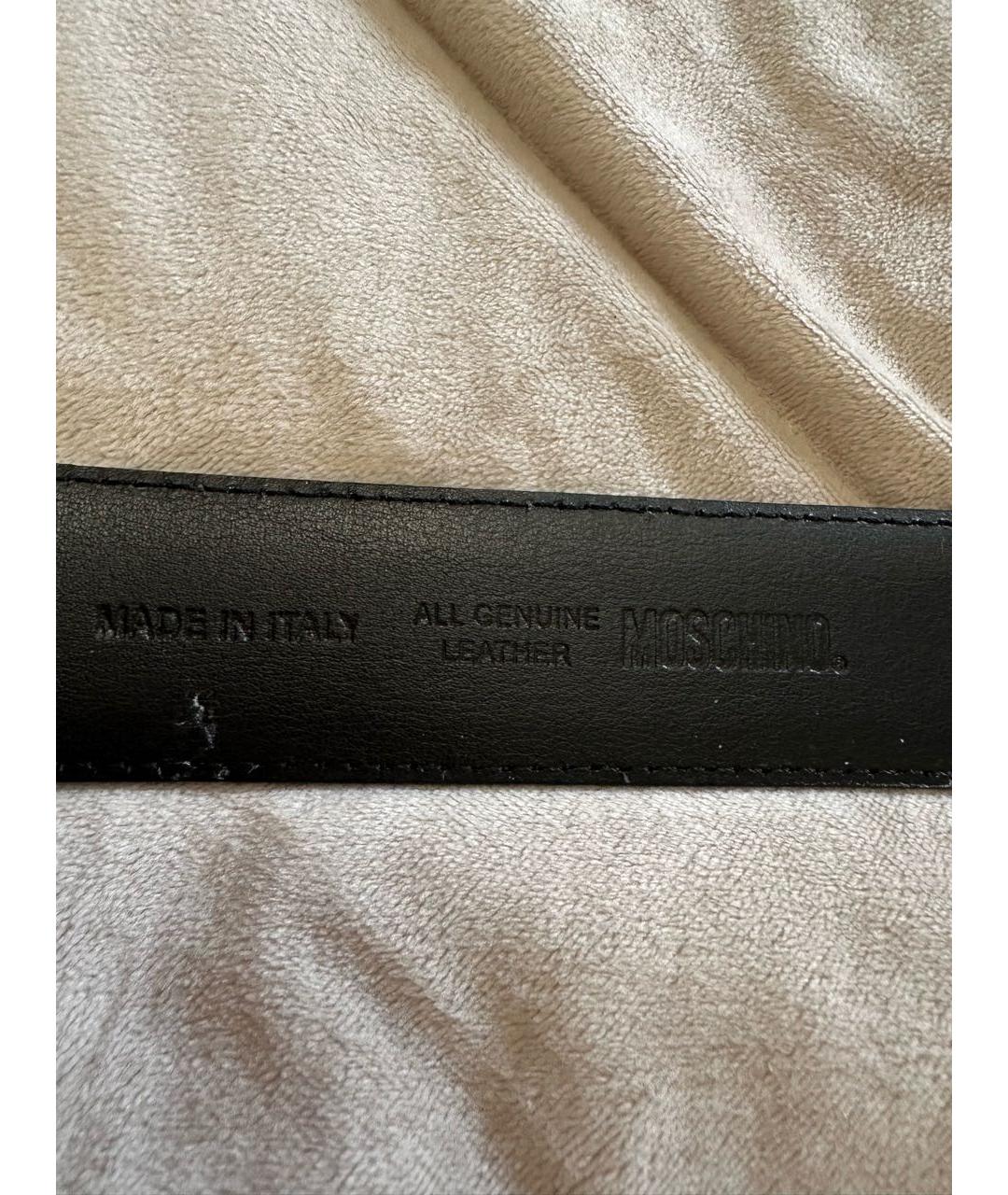 MOSCHINO Антрацитовый ремень из лакированной кожи, фото 3