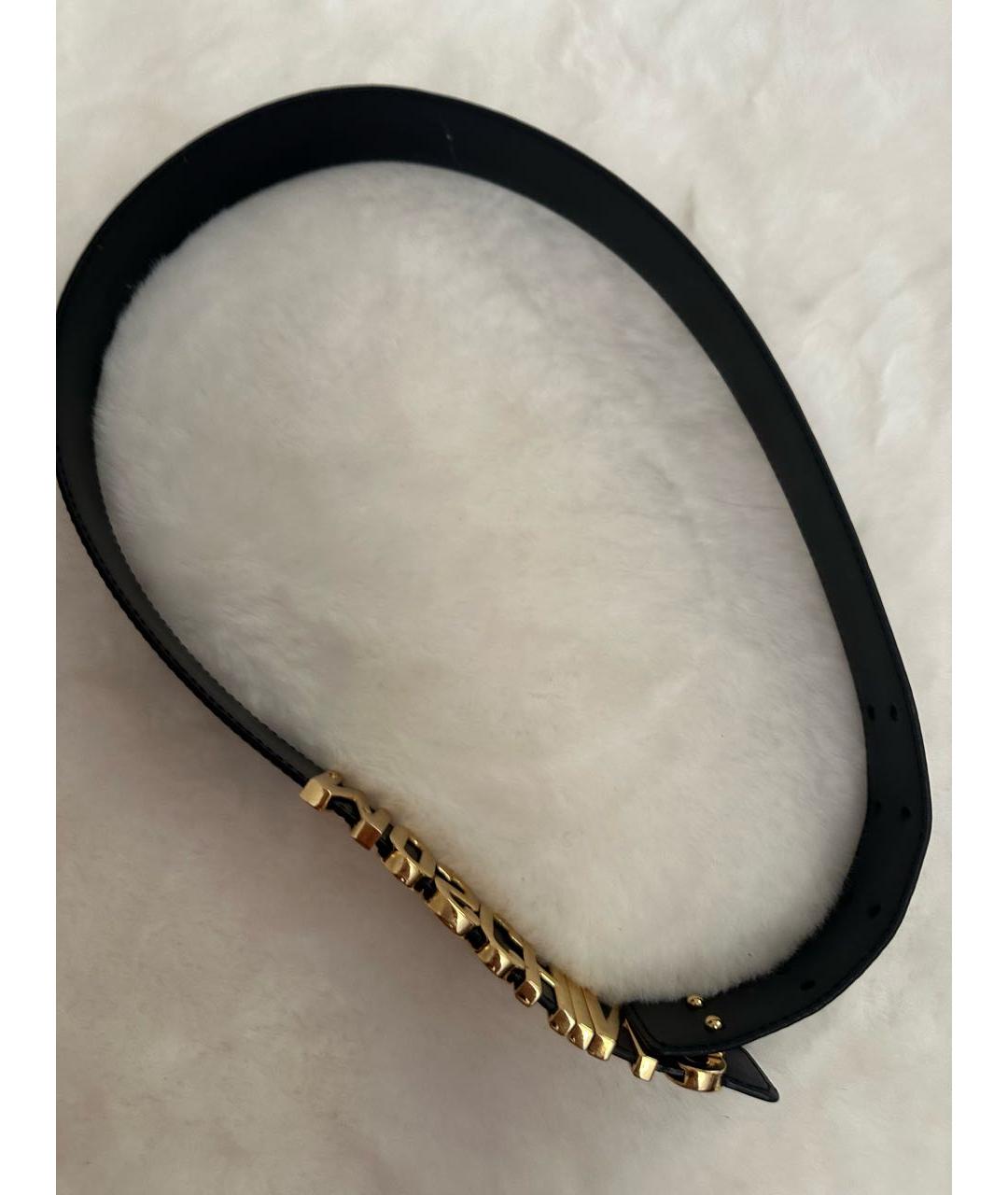 MOSCHINO Антрацитовый ремень из лакированной кожи, фото 2