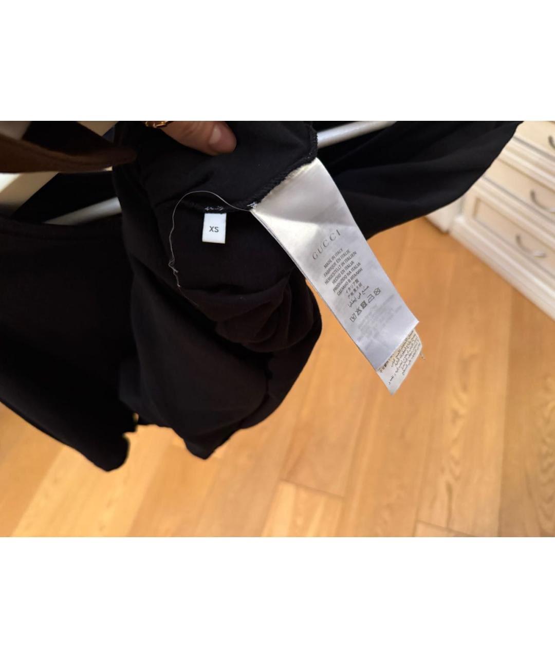 GUCCI Черная хлопковая футболка, фото 4