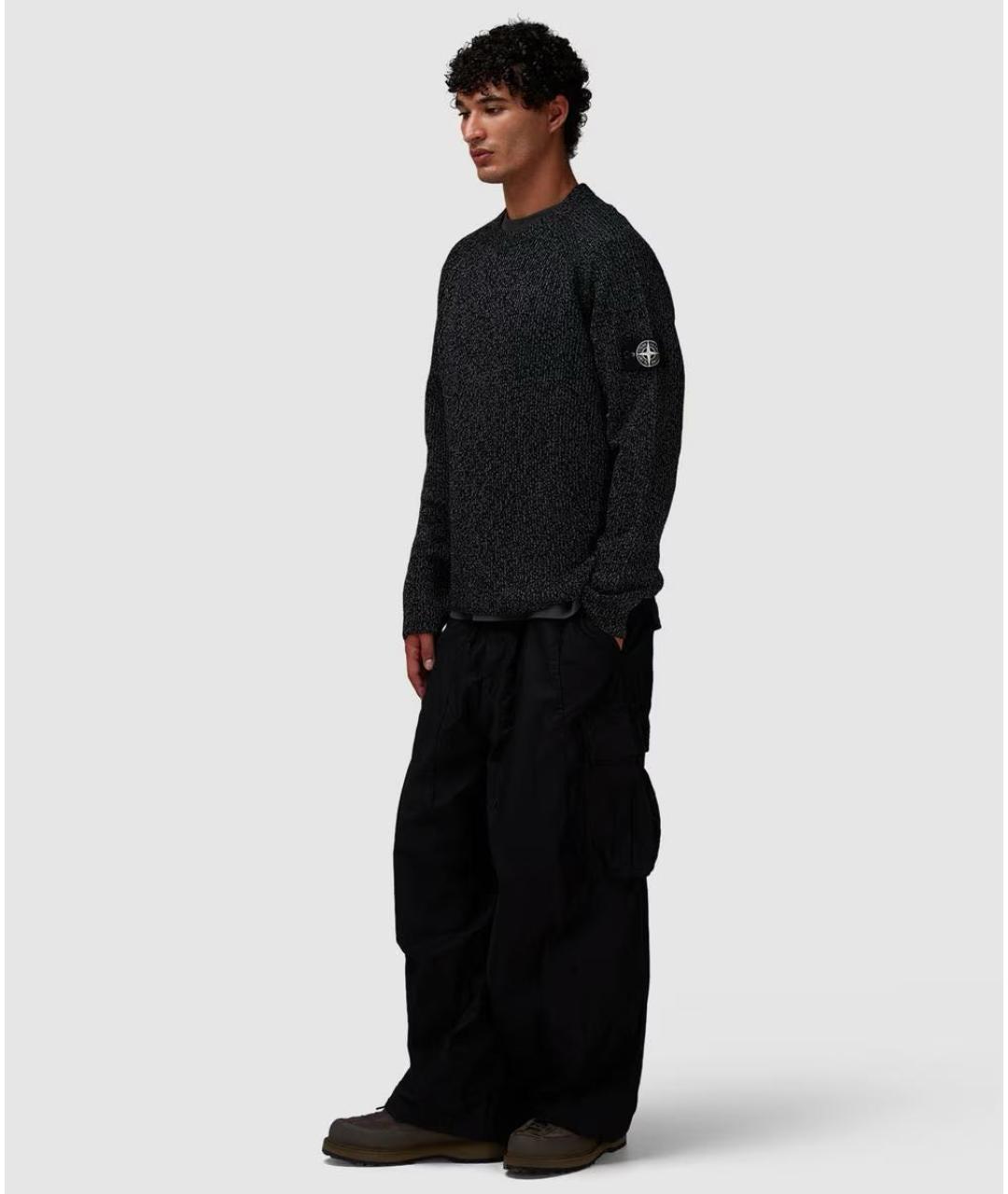 STONE ISLAND Черный шерстяной джемпер / свитер, фото 5