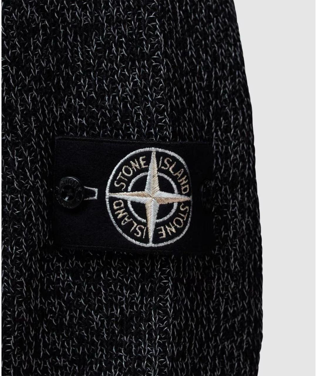 STONE ISLAND Черный шерстяной джемпер / свитер, фото 3