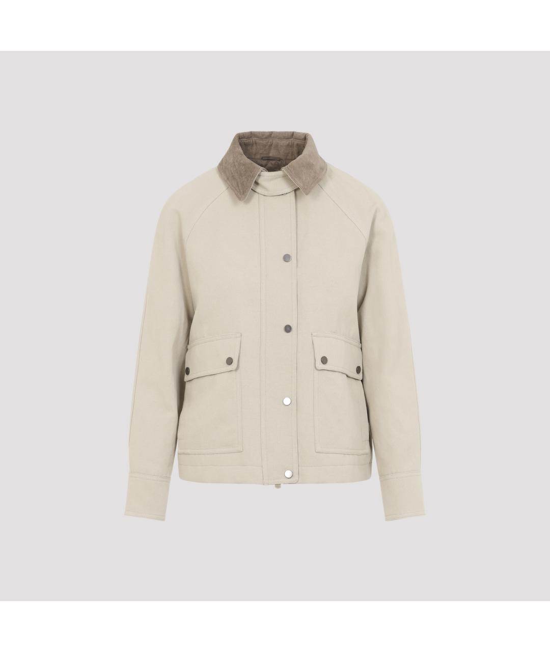BRUNELLO CUCINELLI Бежевая хлопковая куртка, фото 2