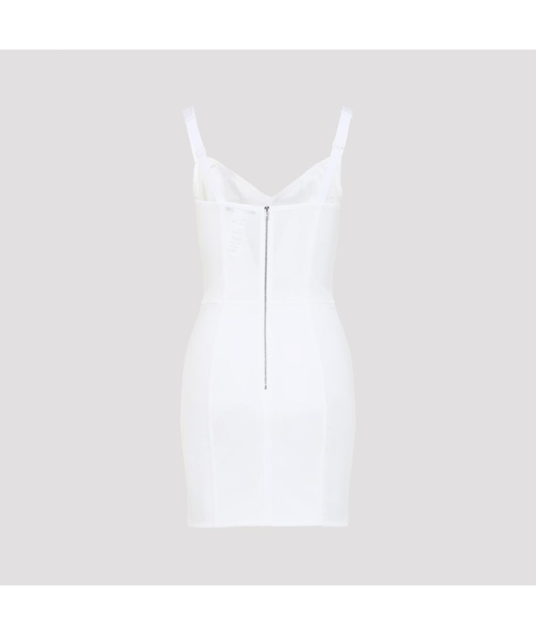 DOLCE&GABBANA Белое полиамидовое коктейльное платье, фото 4