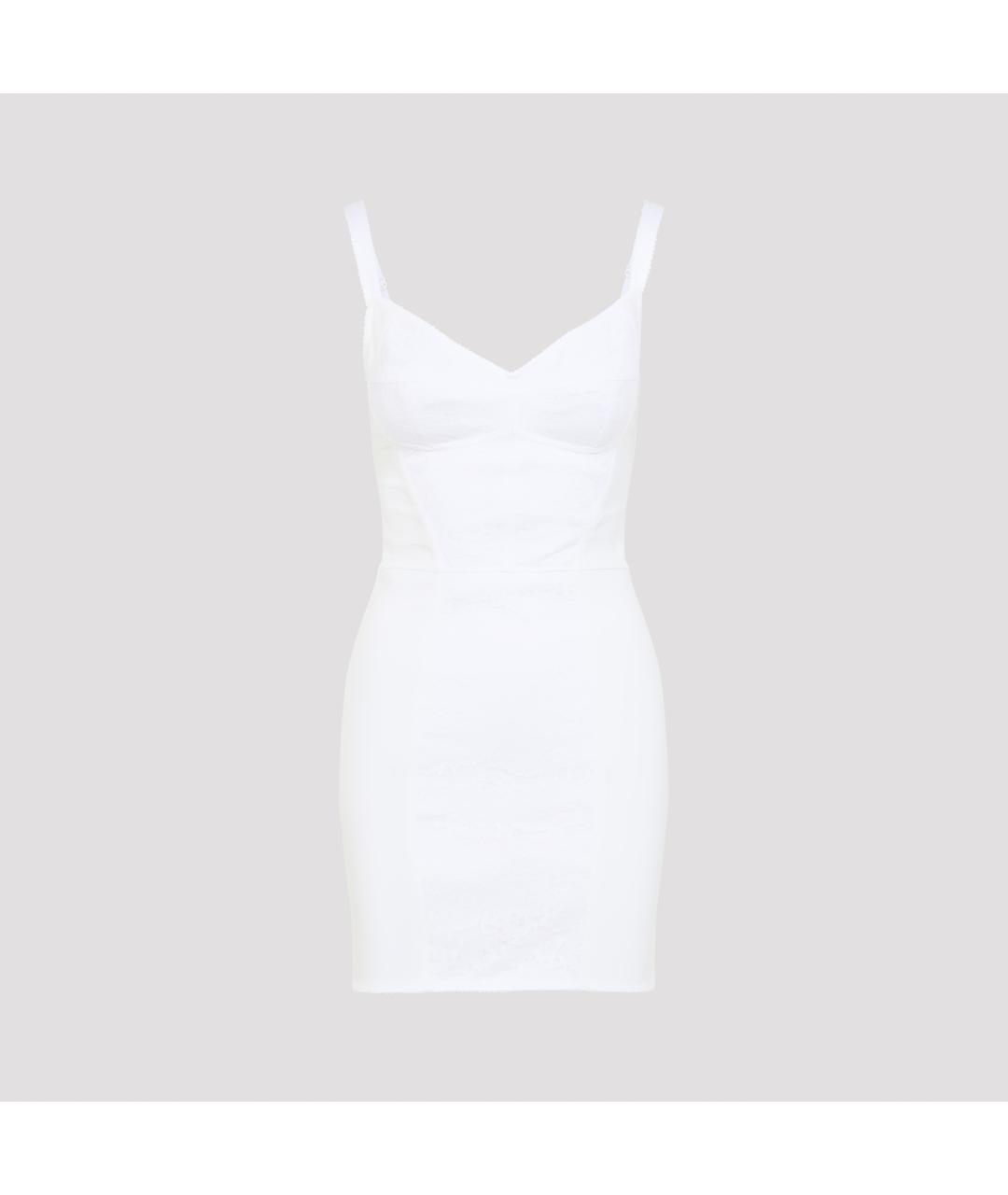 DOLCE&GABBANA Белое полиамидовое коктейльное платье, фото 2