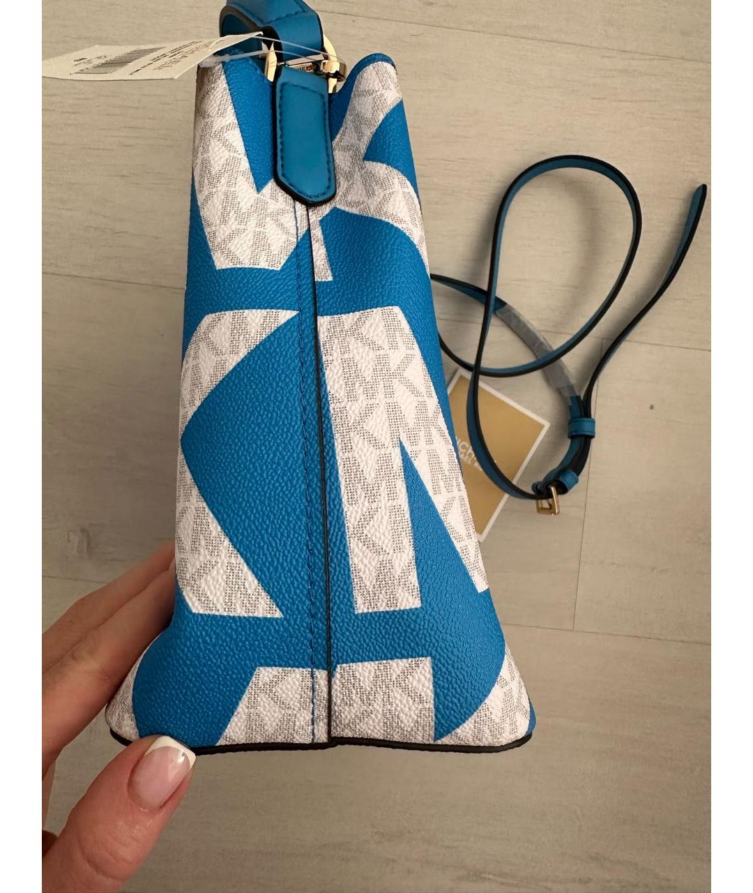 MICHAEL KORS Синяя кожаная сумка с короткими ручками, фото 3