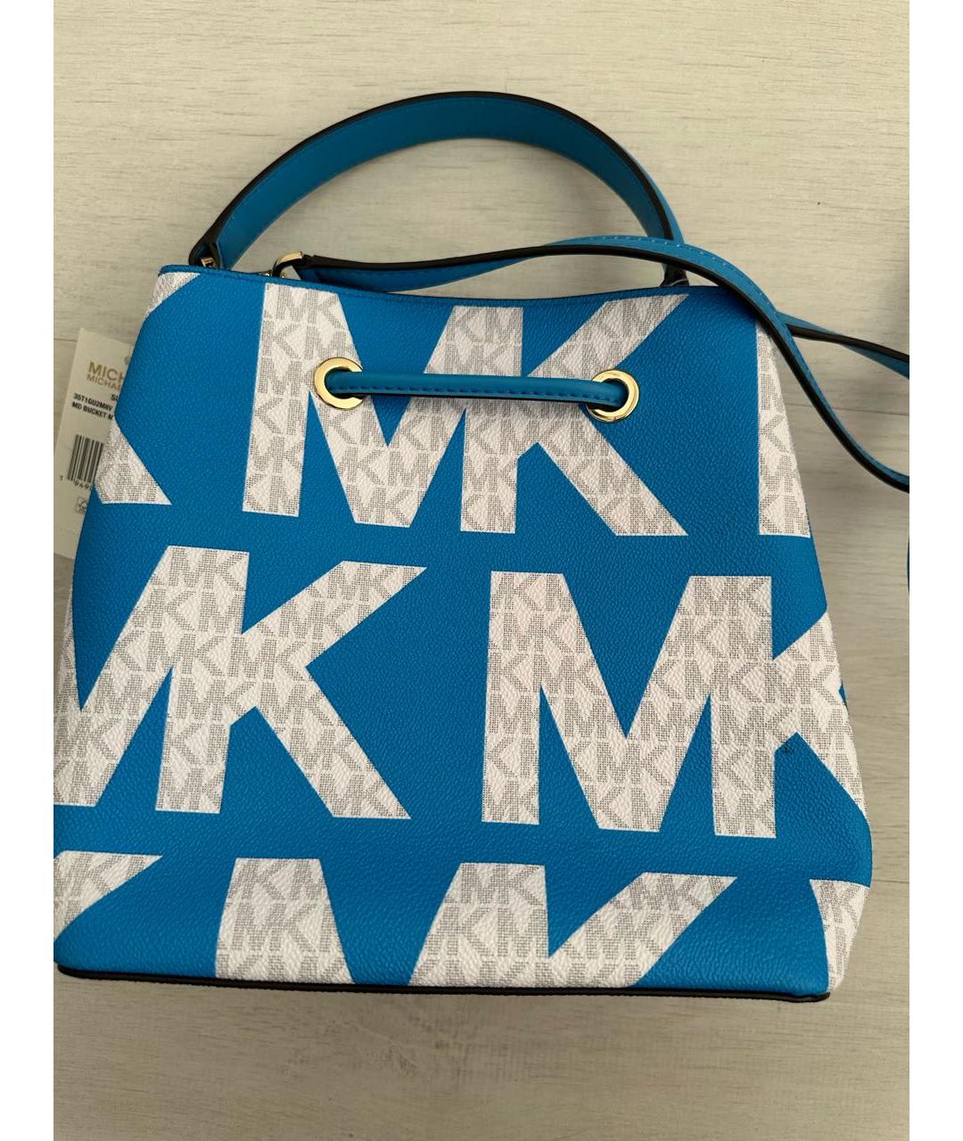 MICHAEL KORS Синяя кожаная сумка с короткими ручками, фото 2