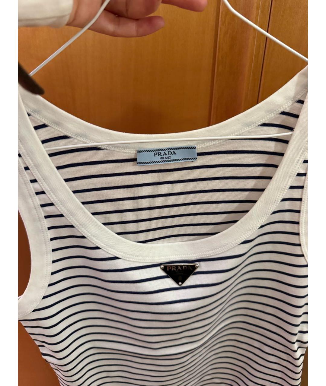 PRADA Белая хлопковая майка, фото 3
