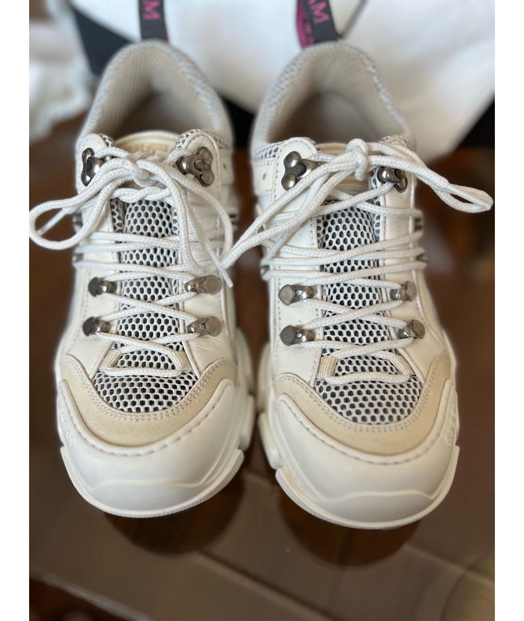GUCCI Белые текстильные кроссовки, фото 2