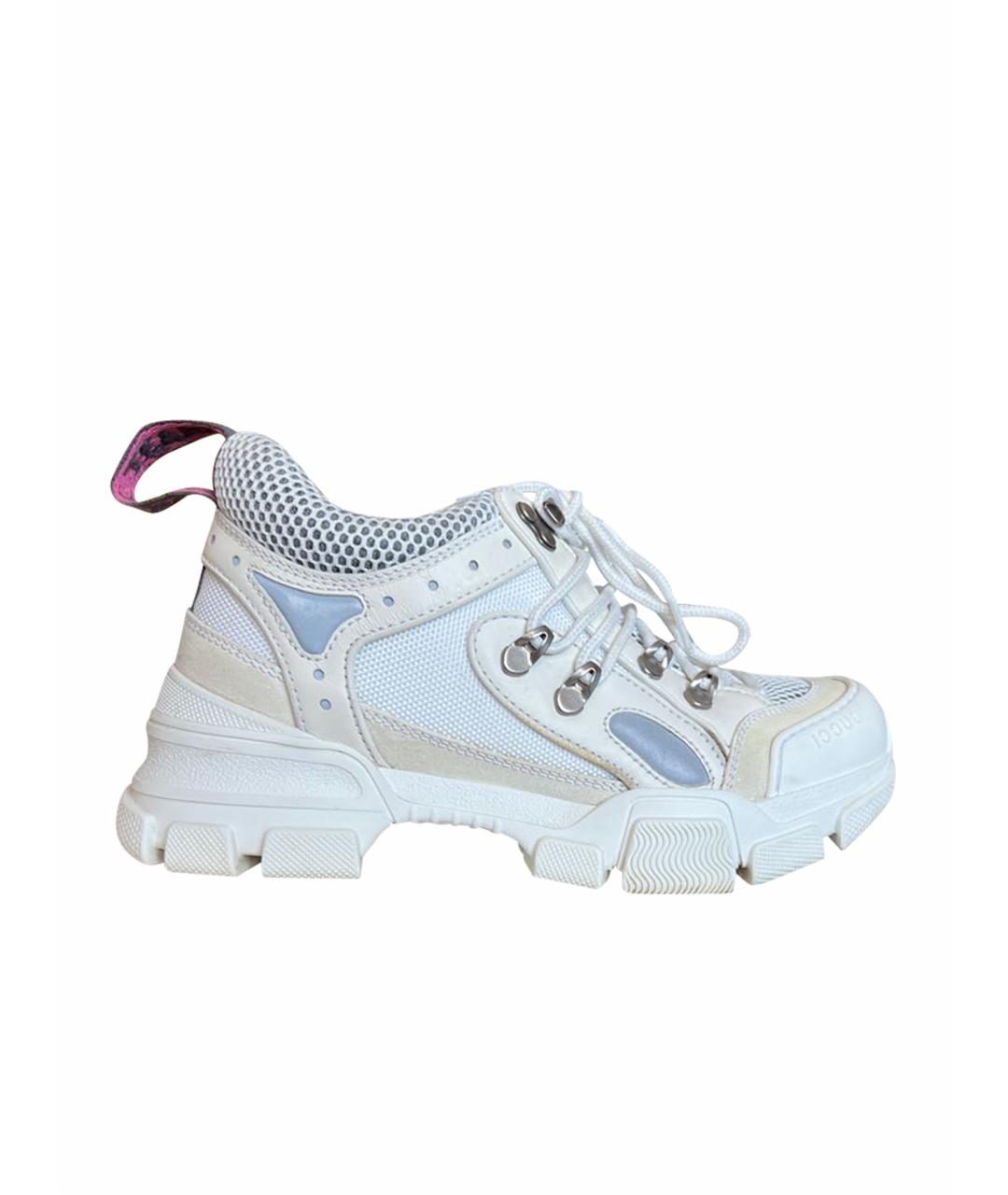 GUCCI Белые текстильные кроссовки, фото 1