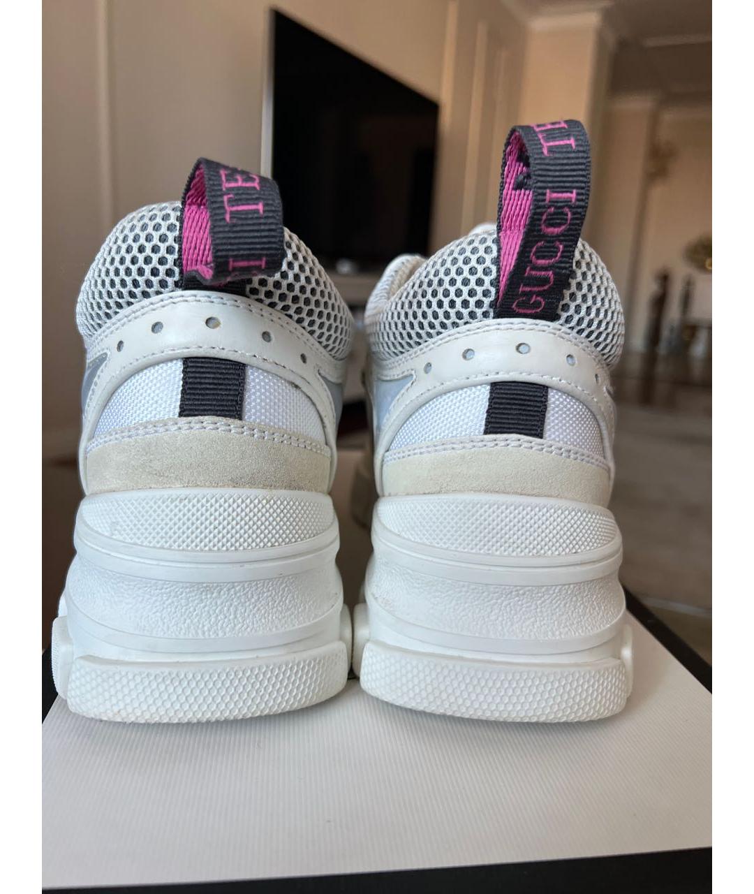 GUCCI Белые текстильные кроссовки, фото 3