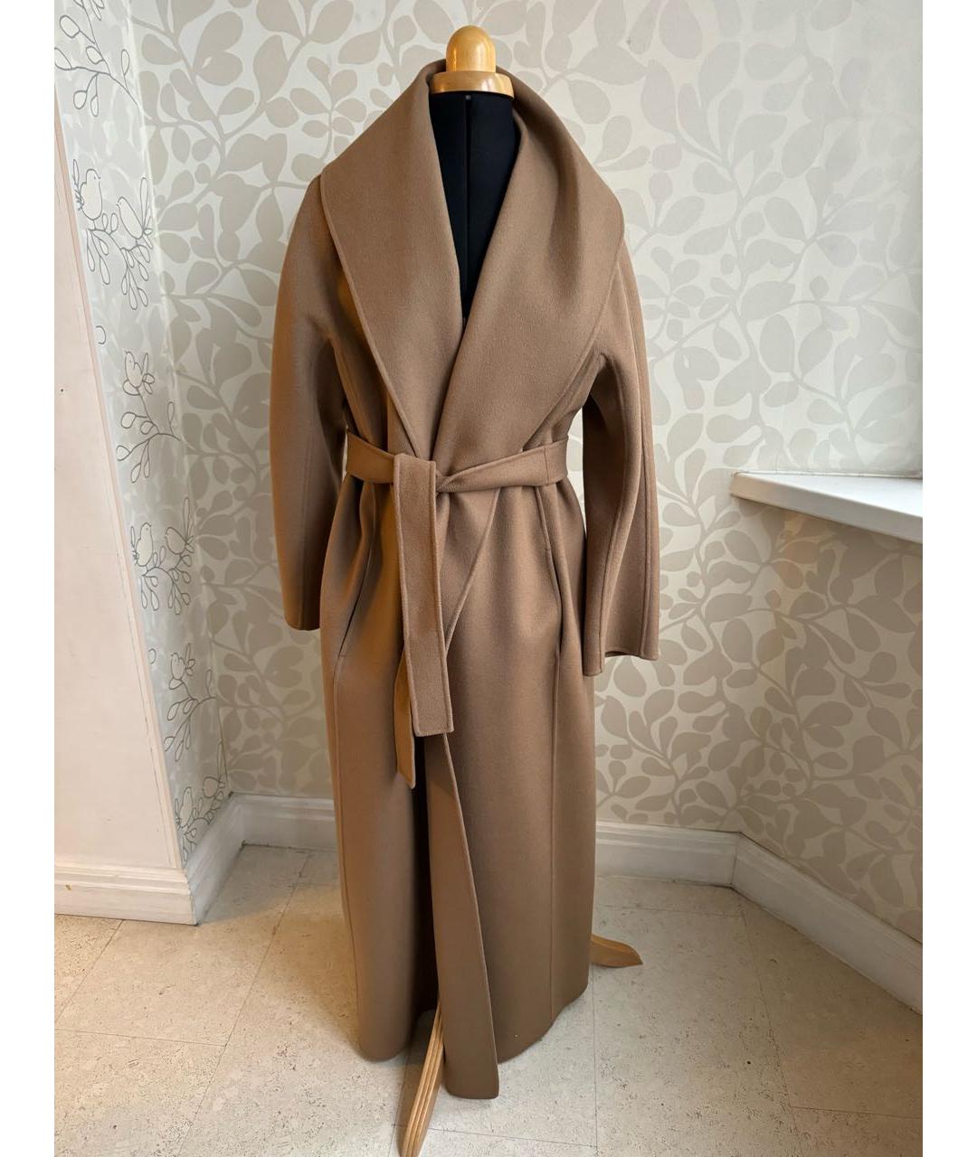 'S MAX MARA Бежевое шерстяное пальто, фото 8