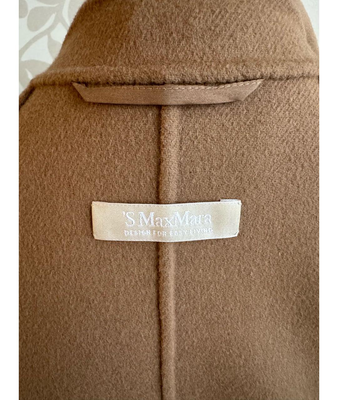 'S MAX MARA Бежевое шерстяное пальто, фото 5