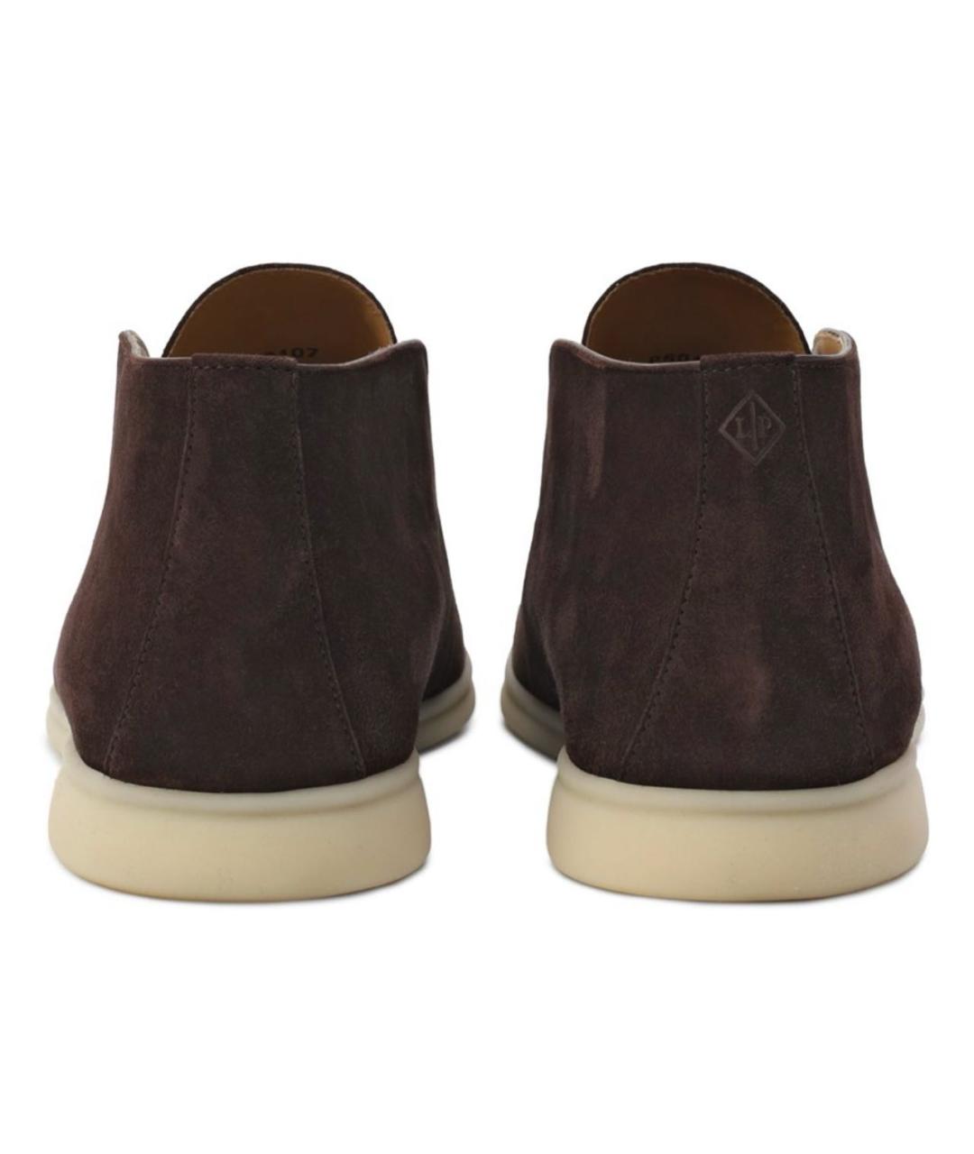 LORO PIANA Коричневые замшевые лоферы, фото 4