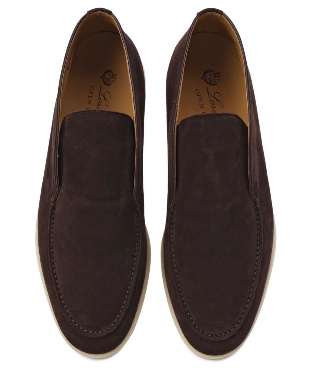 LORO PIANA Коричневые замшевые лоферы, фото 2