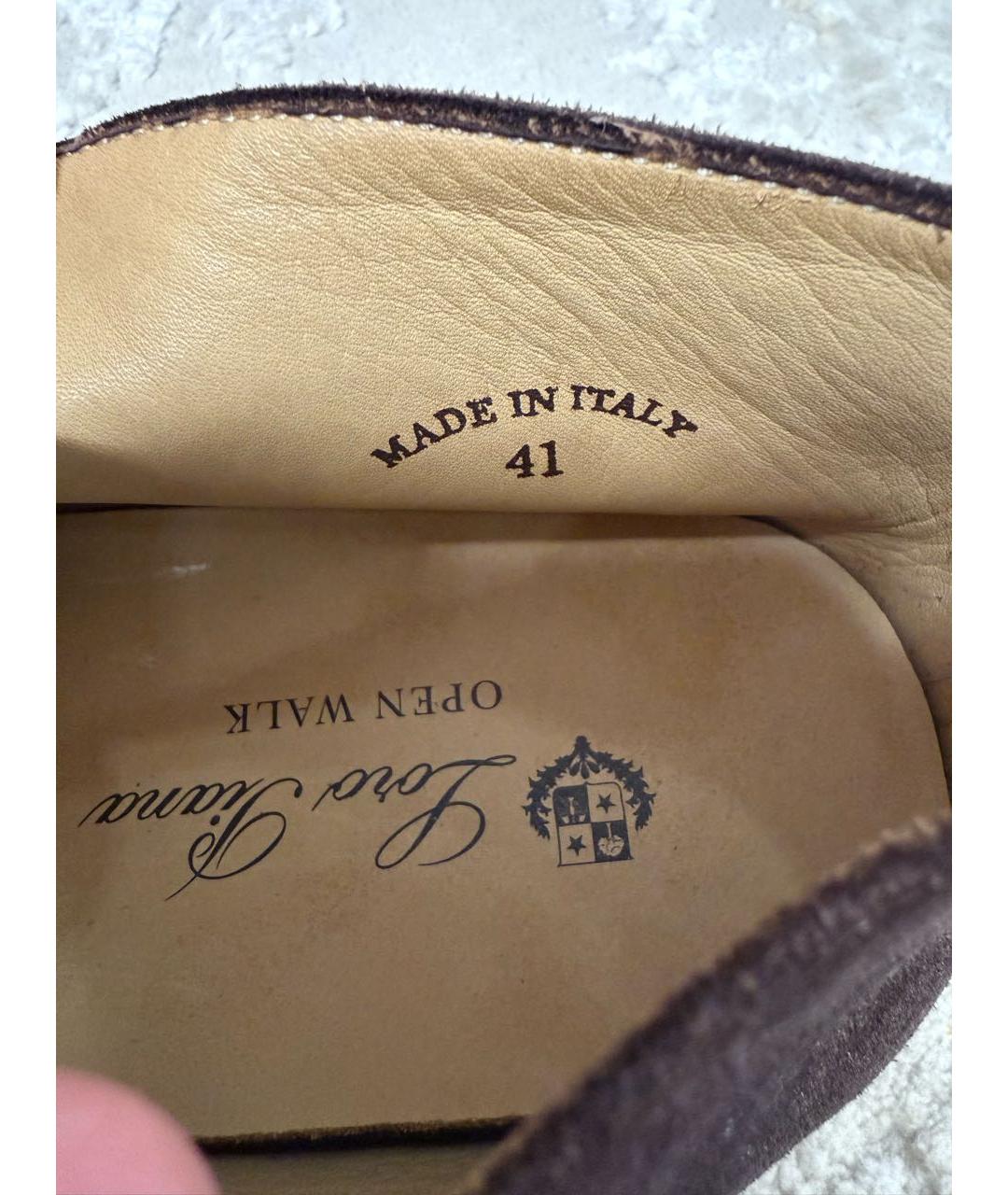 LORO PIANA Коричневые замшевые лоферы, фото 6