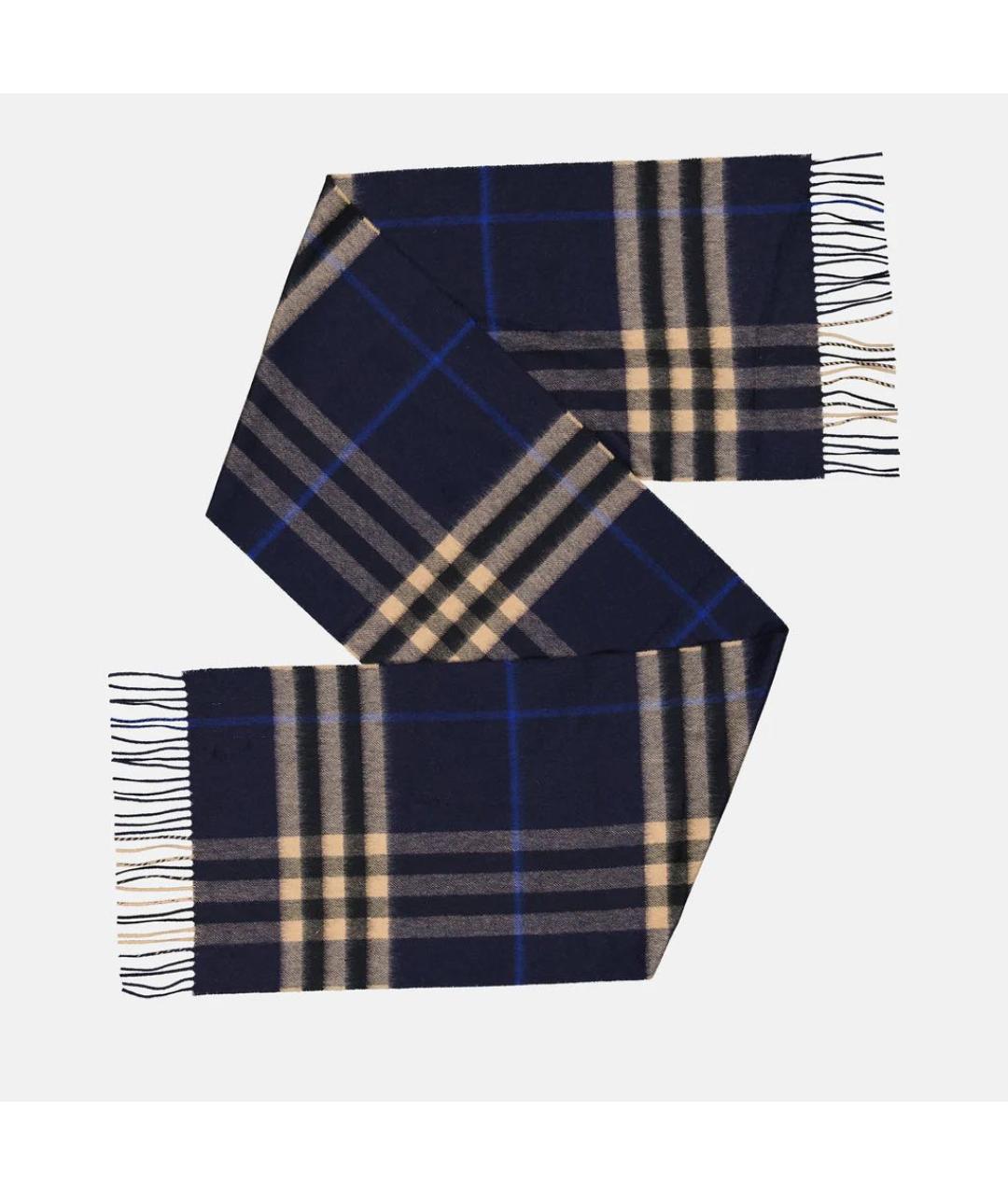 BURBERRY Темно-синий кашемировый шарф, фото 5