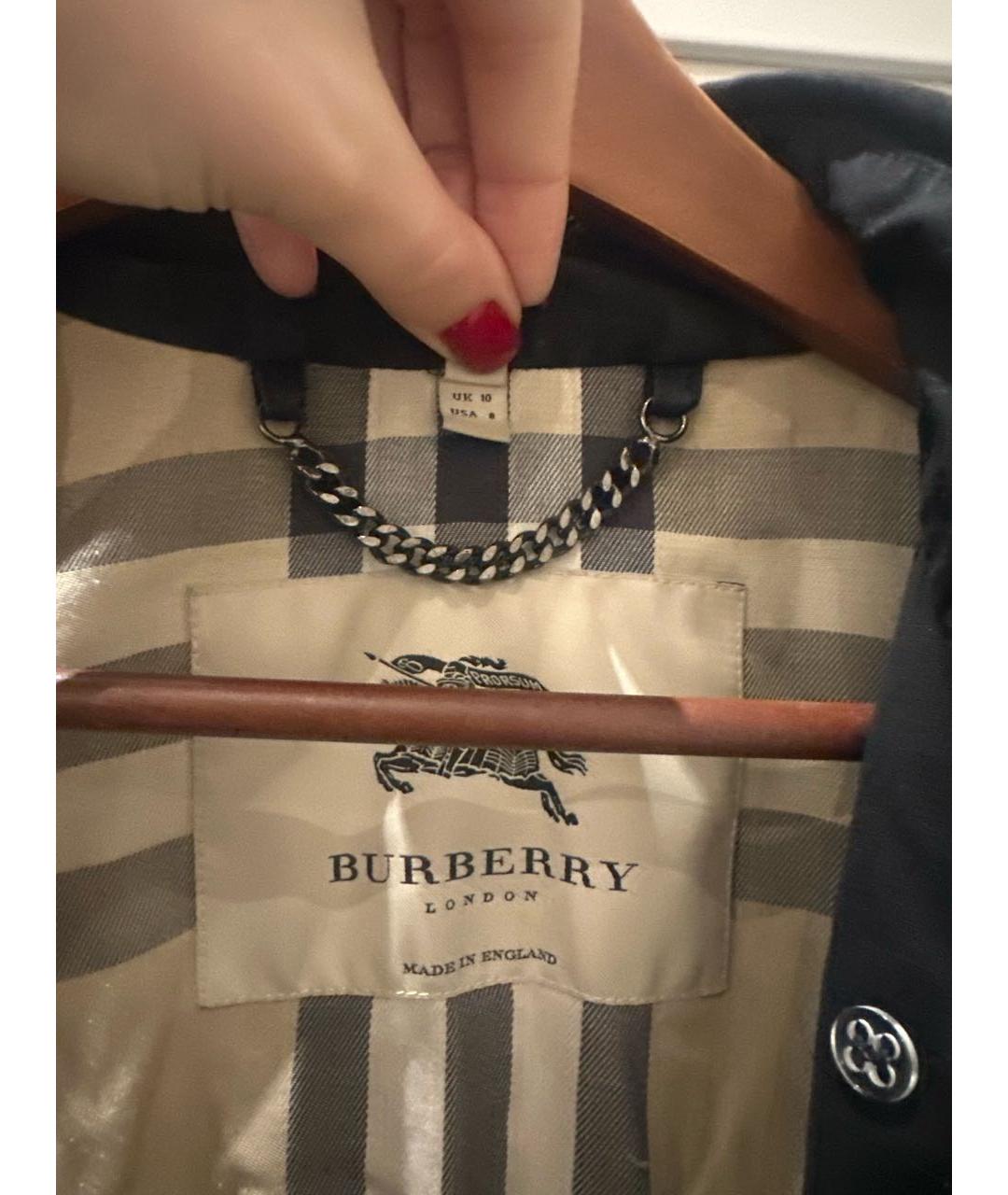 BURBERRY Черный хлопковый тренч/плащ, фото 5