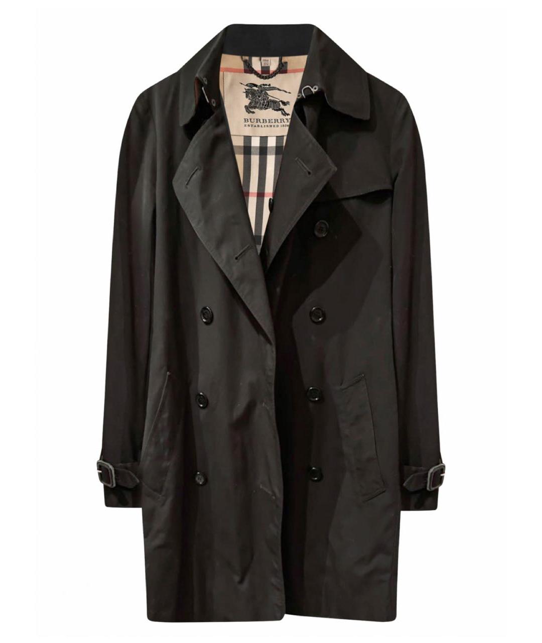 BURBERRY Черный хлопковый тренч/плащ, фото 7