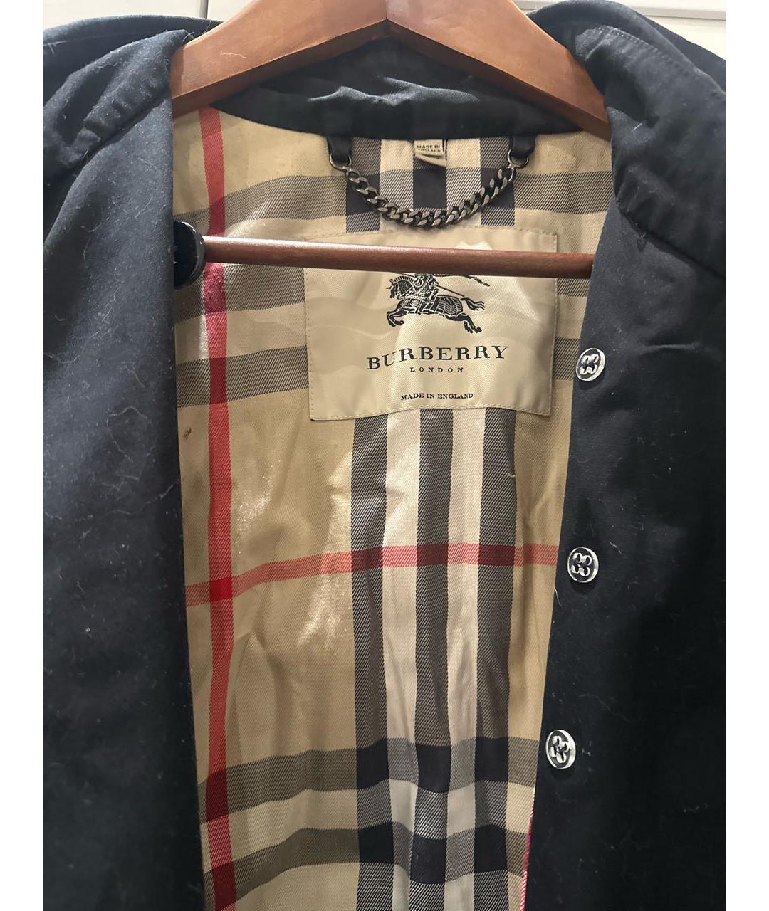 BURBERRY Черный хлопковый тренч/плащ, фото 2