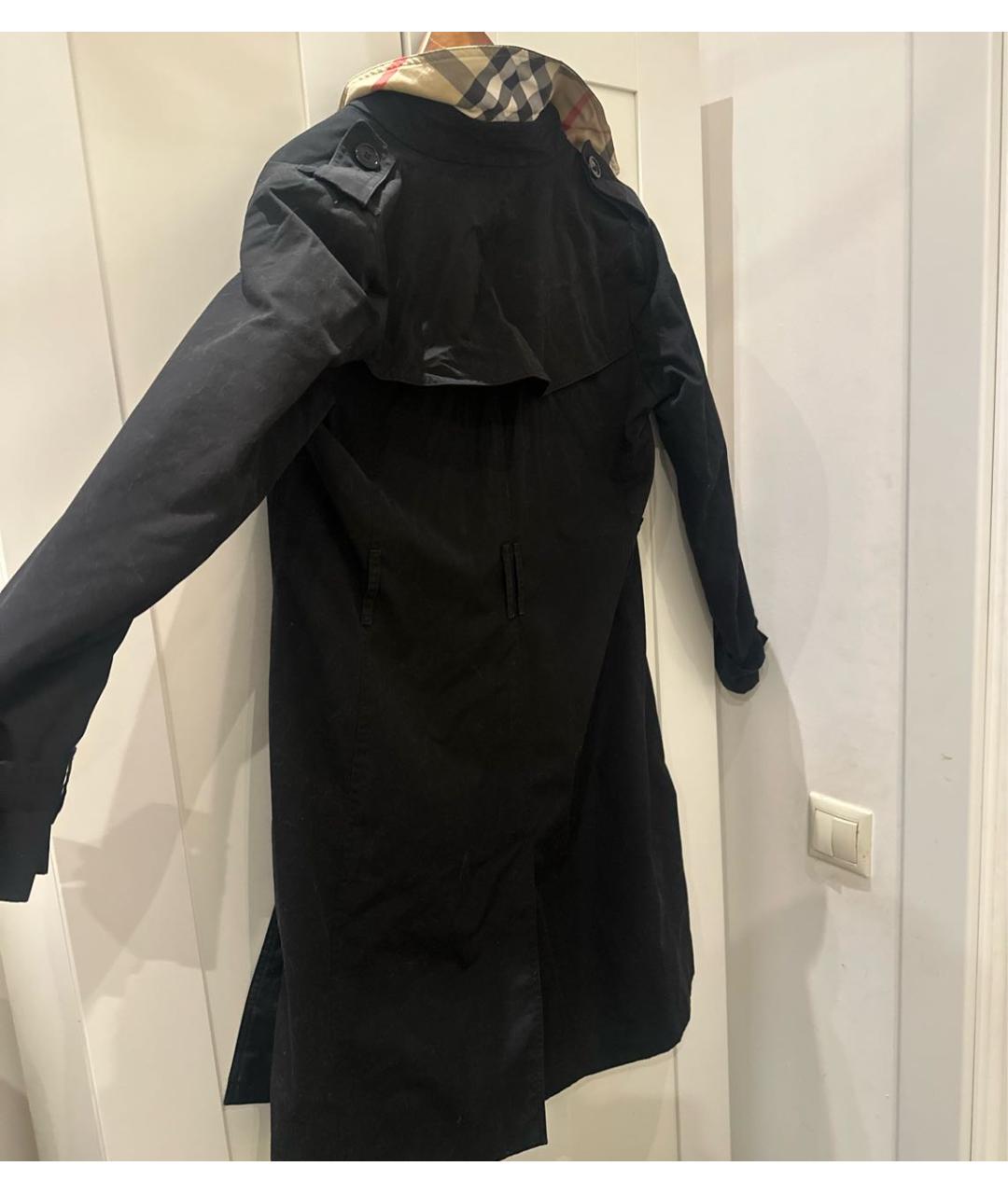 BURBERRY Черный хлопковый тренч/плащ, фото 4